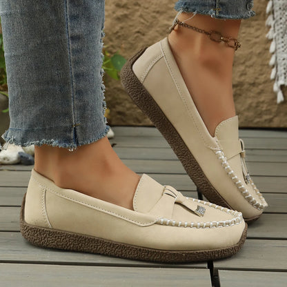 New Fashionable Slip-On Loafers Casual Versatile Comfortable Low-Top Flat Women's Shoes