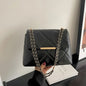 Plaid Thread Women Handbags Lady Underarm Shoulder Bag Large Capacity Commuting Tote Bag PU Leather Chain Strap Crossbody Bag