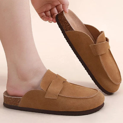 Smile Summer Fashion Women Mules Cork Clogs Slippers New Men Suede Clogs Slippers Outdoor Beach Sandals Nonslip Home Shoes Women