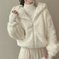 Winter Women Fur Coat Zipper Loose Hoodies Over Coat Thick Warm Plus Size Female Plush Casual Coats