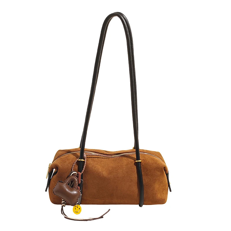 Stylish Design Exquisite Faux Suede Square Shoulder Bags Solid Zipper Personality 2025 Autumn & Winter New Armpit Bags for Women