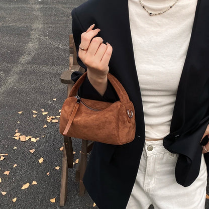 Retro Mini PU Leather Shoulder Bags for Women Bucket Crossbody Bag 2025 Winter Luxury Designer Purses and Handbags