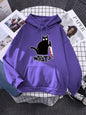 Hoody Little Black Cat And Knife Sweatshirt With Hooded Woman Oversized Aesthetic Hoodie Womens Winter Female Cats Hoodies