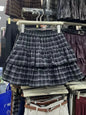 Japanese Y2k Cute Ruffled Plaid Skirt Punk Rock Subculture Cake Skirts Japanese Preppy Style Casual New 2025 Women Skirts