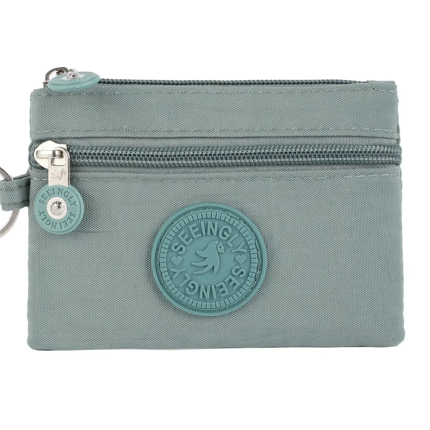 Nylon Solid Color Long Short Bank ID Credit Card Wallet Coin Keys Bags Purse Earphone Storage Bag Purse Pouch Double Zipper