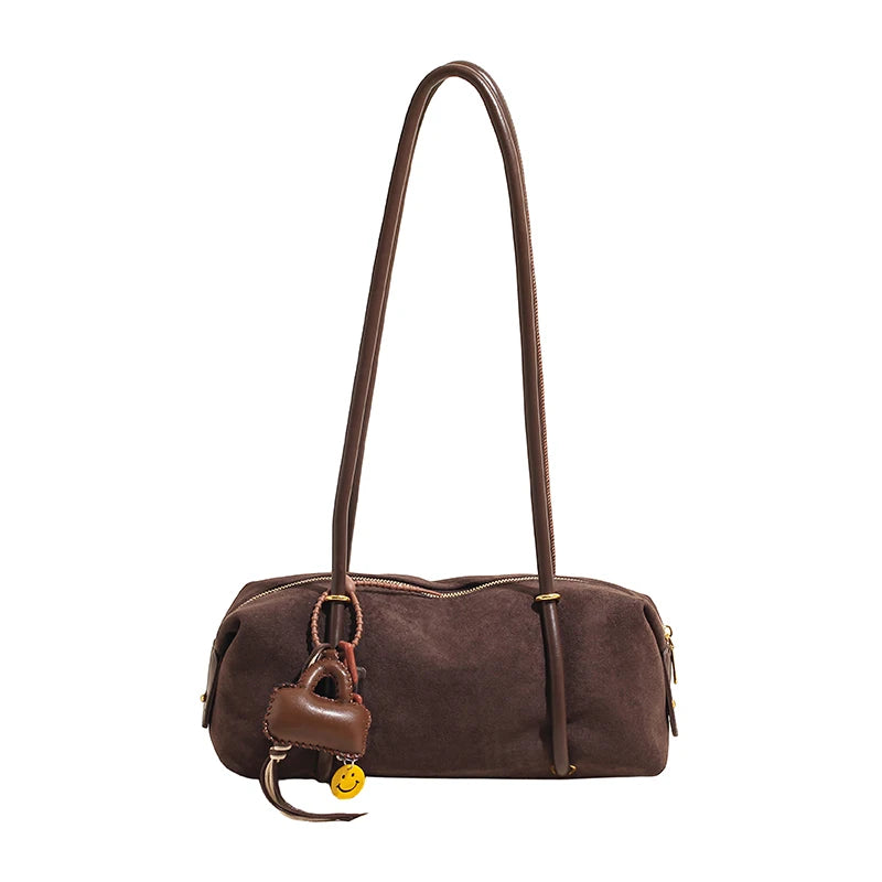 Stylish Design Exquisite Faux Suede Square Shoulder Bags Solid Zipper Personality 2025 Autumn & Winter New Armpit Bags for Women