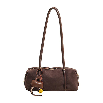 Stylish Design Exquisite Faux Suede Square Shoulder Bags Solid Zipper Personality 2025 Autumn & Winter New Armpit Bags for Women