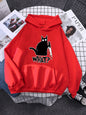 Hoody Little Black Cat And Knife Sweatshirt With Hooded Woman Oversized Aesthetic Hoodie Womens Winter Female Cats Hoodies