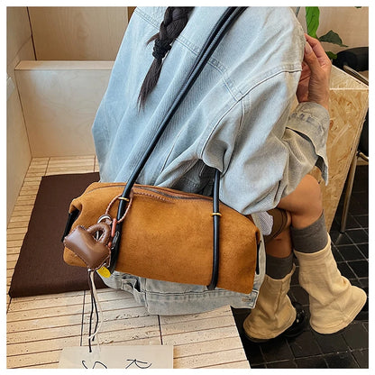 Stylish Design Exquisite Faux Suede Square Shoulder Bags Solid Zipper Personality 2025 Autumn & Winter New Armpit Bags for Women