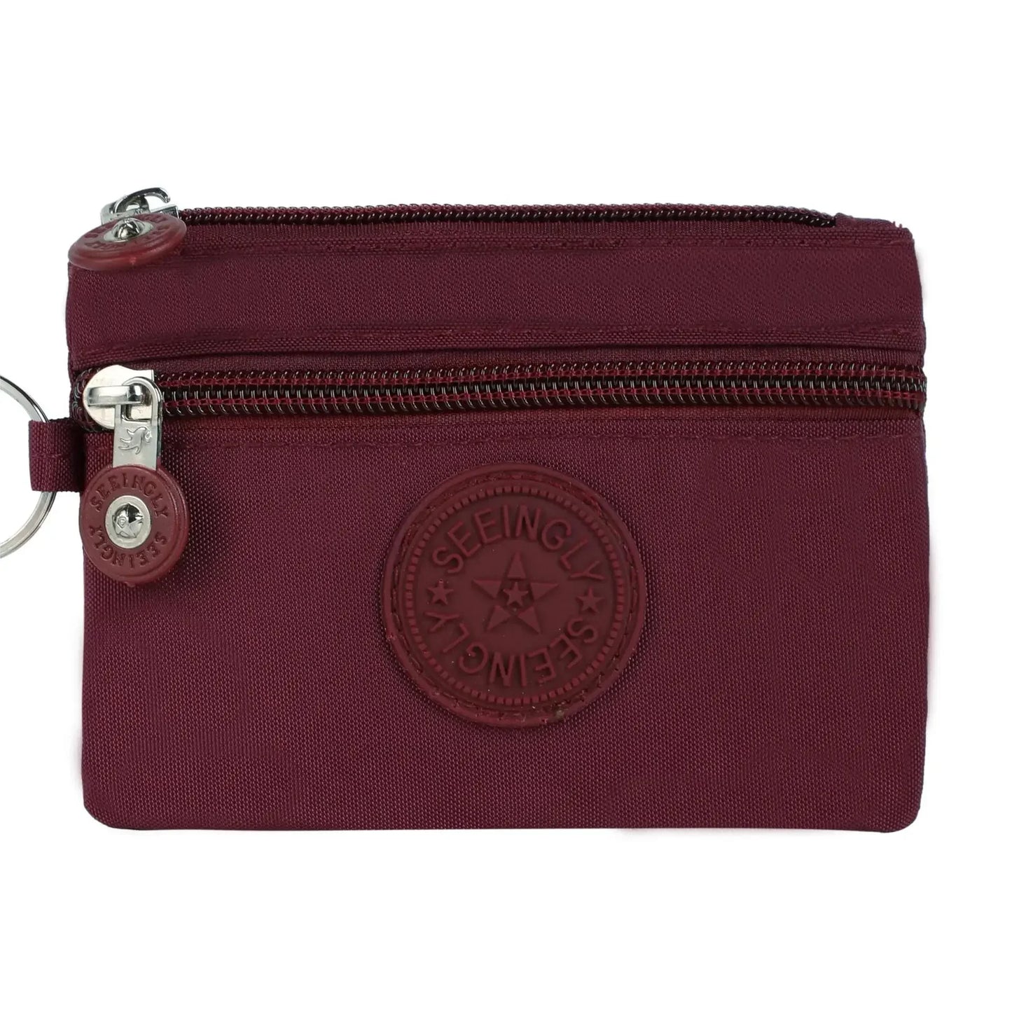 Nylon Solid Color Long Short Bank ID Credit Card Wallet Coin Keys Bags Purse Earphone Storage Bag Purse Pouch Double Zipper