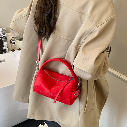 Retro Mini PU Leather Shoulder Bags for Women Bucket Crossbody Bag 2025 Winter Luxury Designer Purses and Handbags