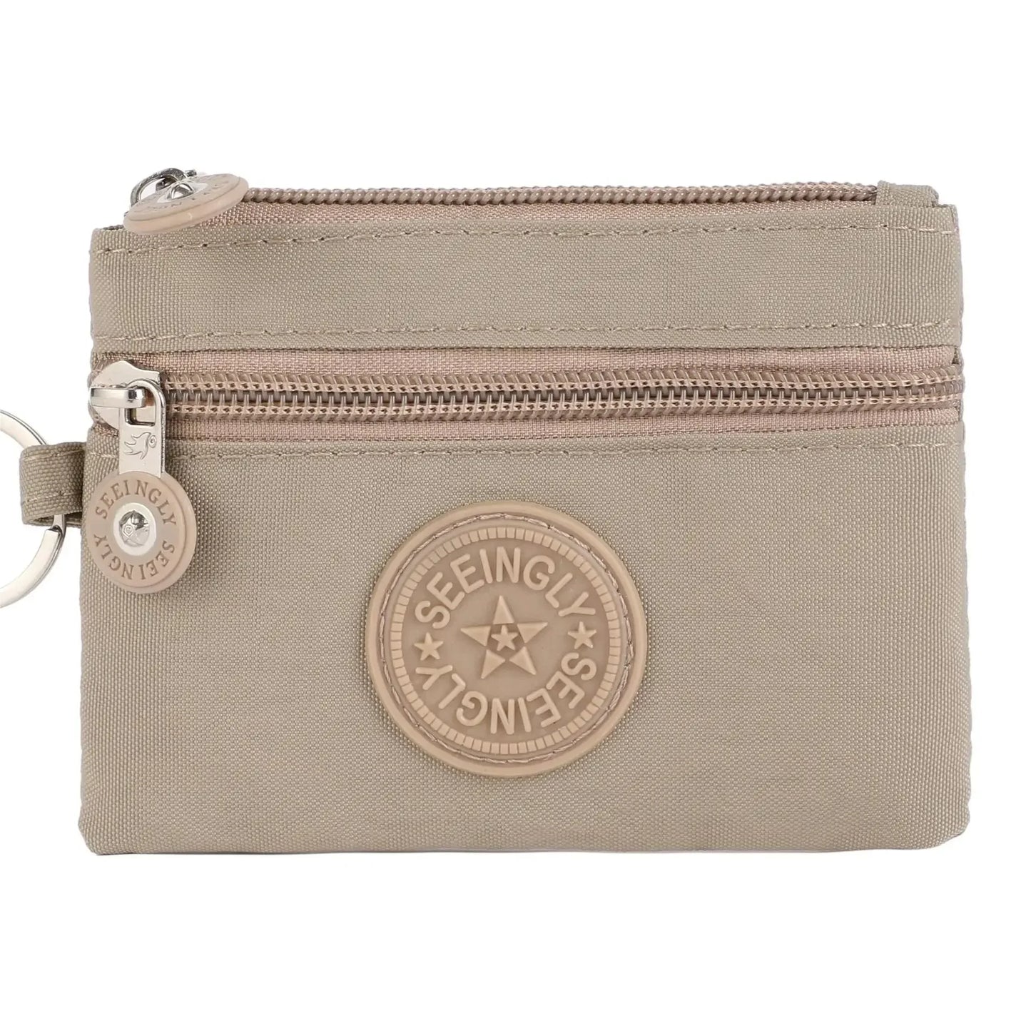 Nylon Solid Color Long Short Bank ID Credit Card Wallet Coin Keys Bags Purse Earphone Storage Bag Purse Pouch Double Zipper