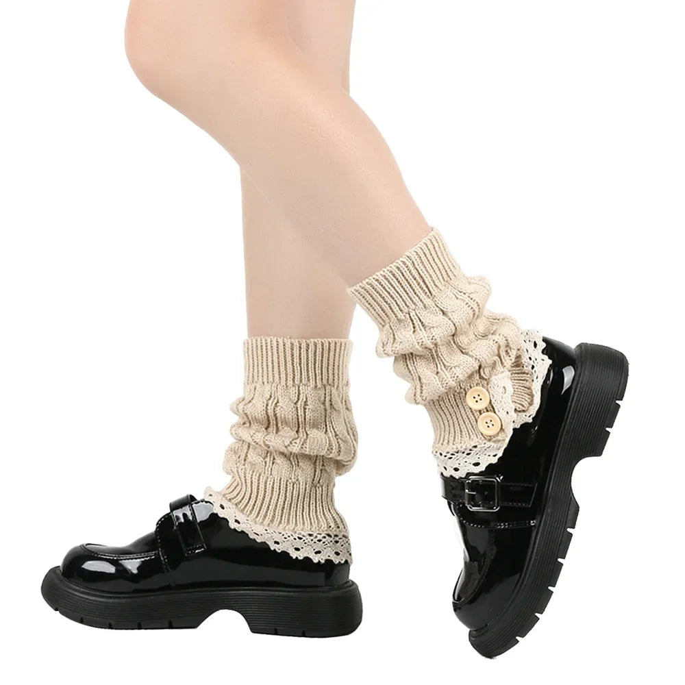 Ankle Warmers Leg Womens Winter Warm Stretch Knitted Slouch Thermal Ladies Thick Cuffs Boot Socks Female Gaiter Lolita Gift