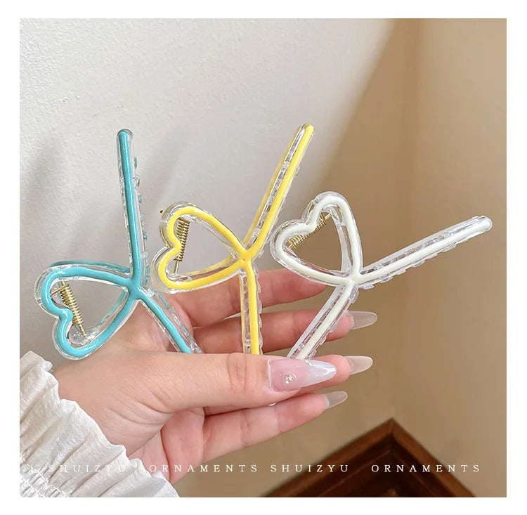 Fashion New Oil drip bow Hair Clips Women Ponytail Clip Jelly Clear Hairclip Girl Hairpin Crab Barrette Headwear Accessories