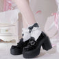 2025 New Women Lolita Shoes Gothic Chunky High Heels Mary Jane Small Leather Shoes Women Fashion Versatile Casual Loafers Brand