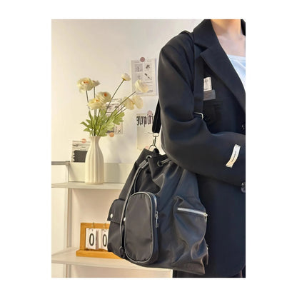 Sweet Cool Nylon Backpack Women's Lightweight Shoulder Crossbody Bag Dual Strap Casual Sle Fashionable Trendy Design Backpacks