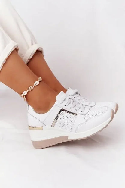 Sneakers Women 2024 Lace-Up Wedge Sport Shoes for Women Casual Platform Ladies Sneaker Tennis