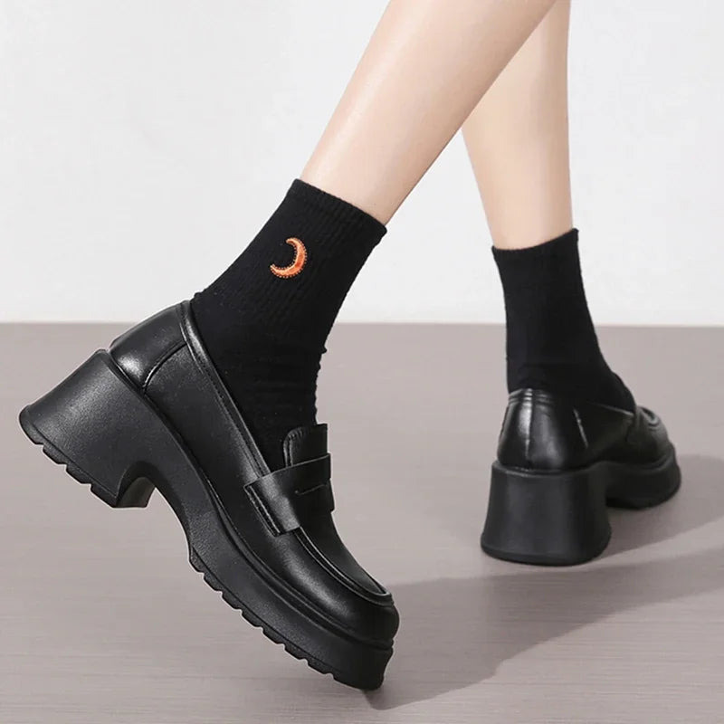 Women's Loafers  Spring British Style Slip on Platform Mary Jane Shoes Woman Japanese Jk Uniform Lolita Shoes