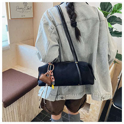 Stylish Design Exquisite Faux Suede Square Shoulder Bags Solid Zipper Personality 2025 Autumn & Winter New Armpit Bags for Women