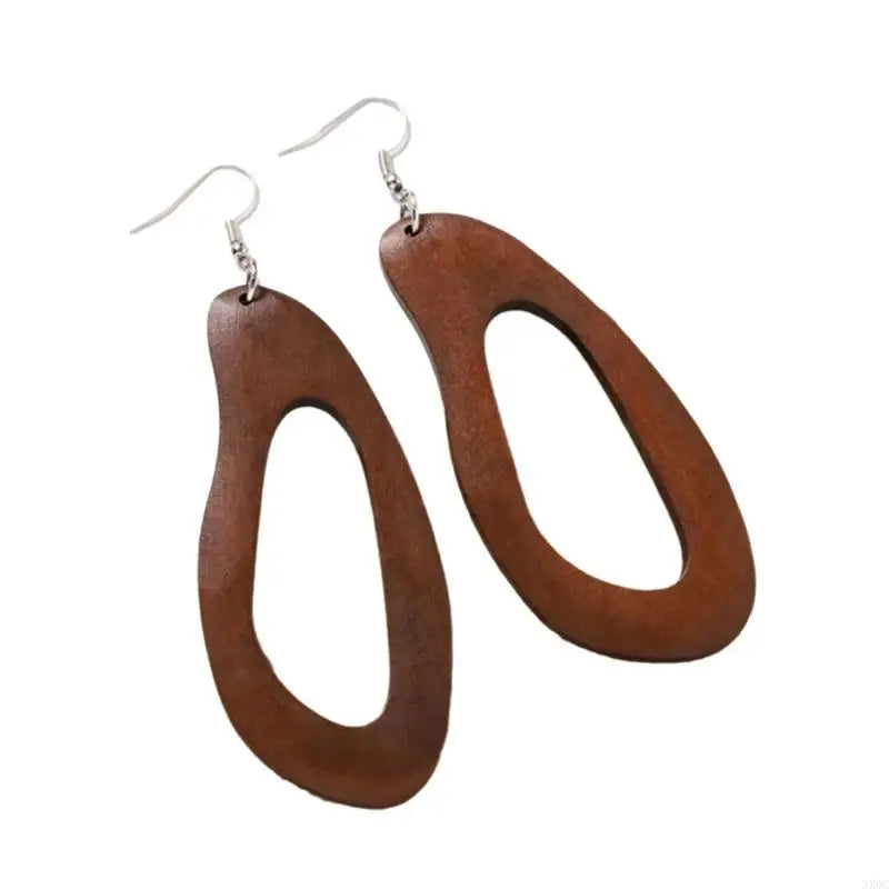 Classical Wooden Earrings For Women Geometric Long Perfect For Adding A Vintage To Fall And Winter Ensembles P9YF