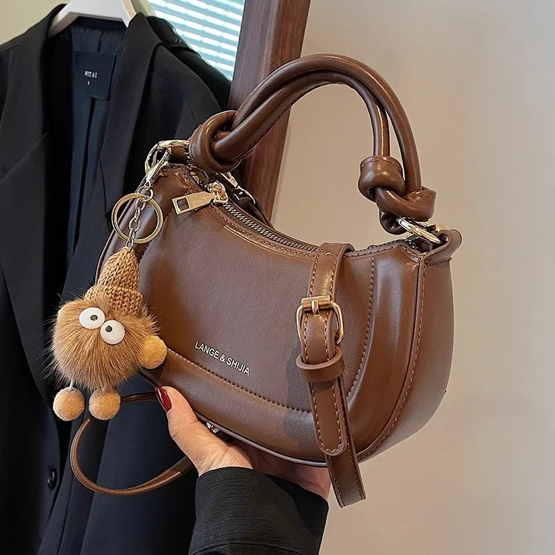 Niche Design Simple Bag Women New Trend Retro Texture Hand Bag Autumn Senior Sense Single Shoulder Commuter Crossbody Bag