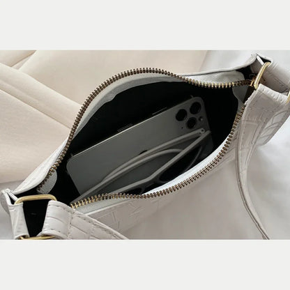 Fashion PU Leather Bags for Women Alligator Pattern Armpit Handbag Female Small Underarm Messenger Bag and Purse Designer Bag