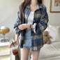Black Flannel Shirt for Women Long Sleeve Collared Button-Up Tartan Plaid Shirt Jacket  Teen-girl Casual Everyday Outfit