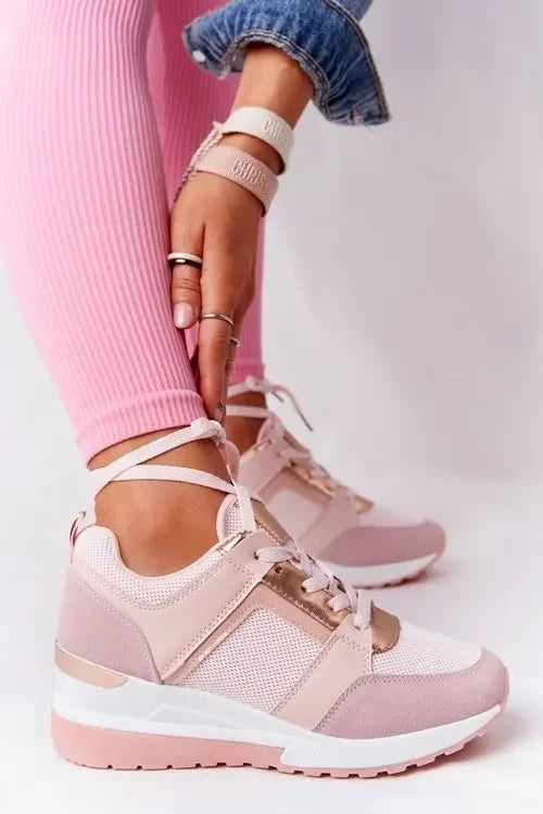 Sneakers Women 2024 Lace-Up Wedge Sport Shoes for Women Casual Platform Ladies Sneaker Tennis