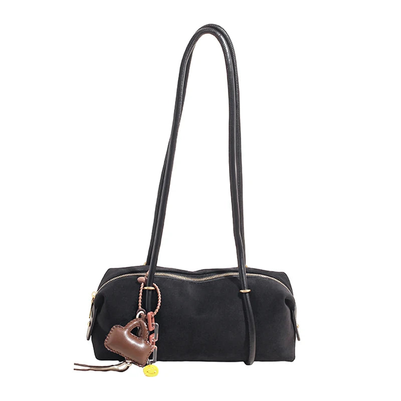 Stylish Design Exquisite Faux Suede Square Shoulder Bags Solid Zipper Personality 2025 Autumn & Winter New Armpit Bags for Women