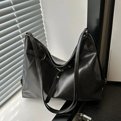 Retro Large Capacity Women's Tote Bag Fashionable Casual Double Shoulder Backpack for Autumn Winter New Arrival Trendy Handbags