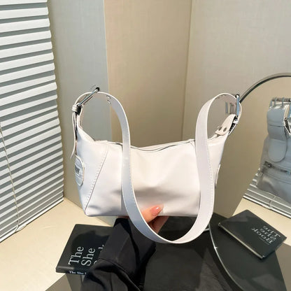 Underarm Bag Women's Bag Cool Drag Style Single Shoulder Underarm Stick Bag Niche Design Leather Zipper Single Shoulder Handbag