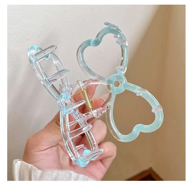 Fashion New Oil drip bow Hair Clips Women Ponytail Clip Jelly Clear Hairclip Girl Hairpin Crab Barrette Headwear Accessories