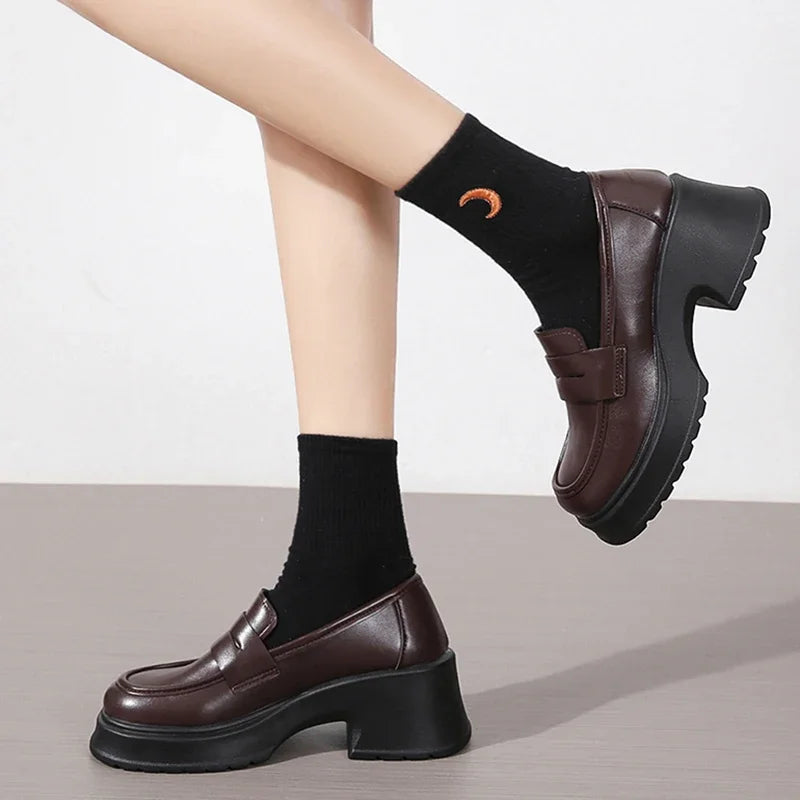 Women's Loafers  Spring British Style Slip on Platform Mary Jane Shoes Woman Japanese Jk Uniform Lolita Shoes
