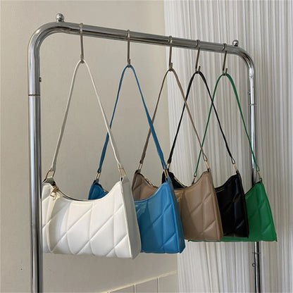 PU Leather Shoulder Bag for Women Fashionable Simple Armpit Bag Trendy Casual Commuting Crossbody Bag Girl Chain Bag New