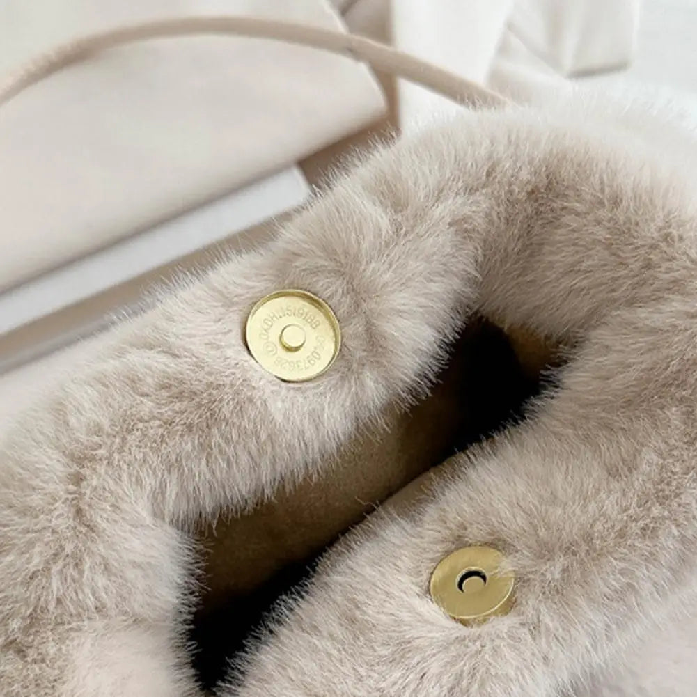 Handbag Faux Mink Plush Women's Bag Large Capacity Shoulder Bag Fall