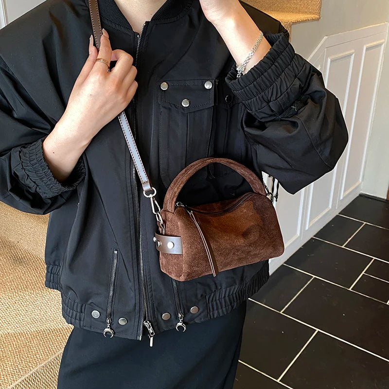 Retro Mini PU Leather Shoulder Bags for Women Bucket Crossbody Bag 2025 Winter Luxury Designer Purses and Handbags