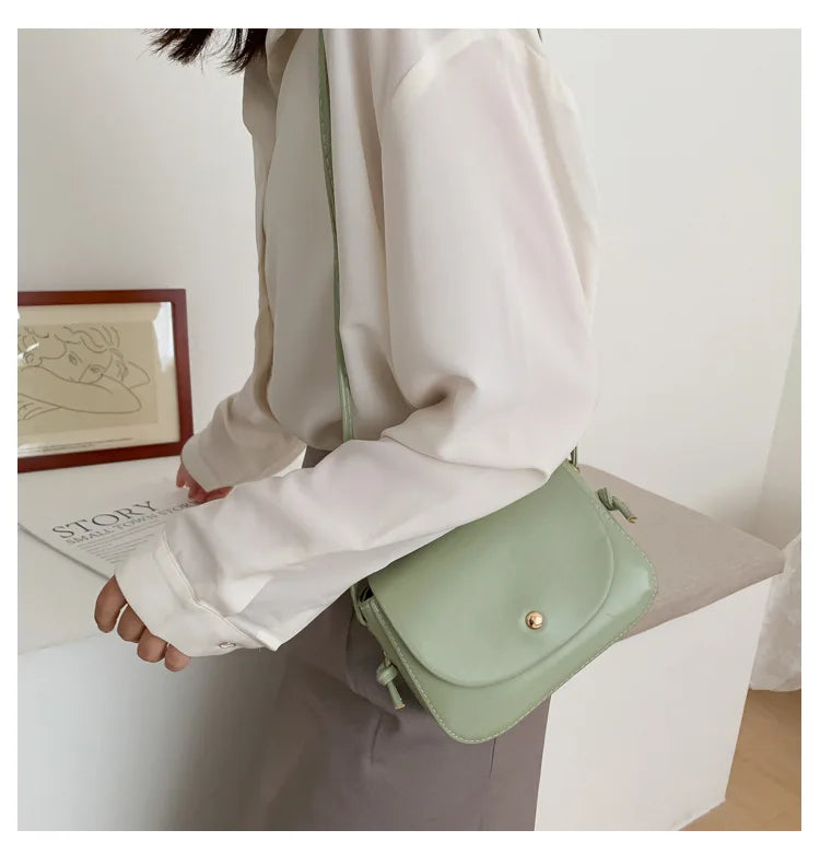 New Arrival Women Simple Shoulder Bag Candy Color PU Leather Ladies Small Square Crossbody Bags Female Handbags Torebki Damskie