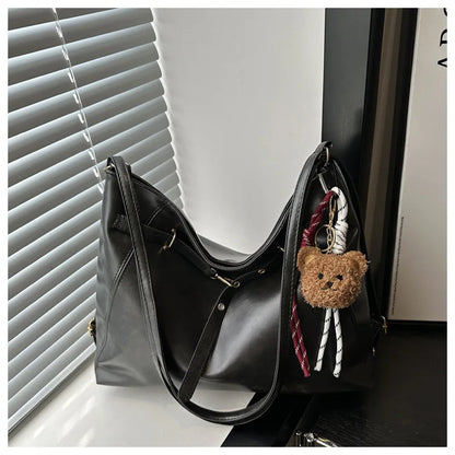 Retro Large Capacity Women's Tote Bag Fashionable Casual Double Shoulder Backpack for Autumn Winter New Arrival Trendy Handbags