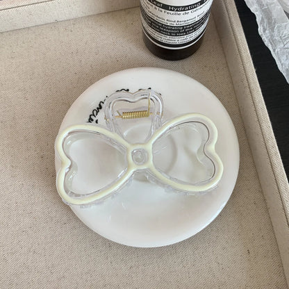 Fashion New Oil drip bow Hair Clips Women Ponytail Clip Jelly Clear Hairclip Girl Hairpin Crab Barrette Headwear Accessories