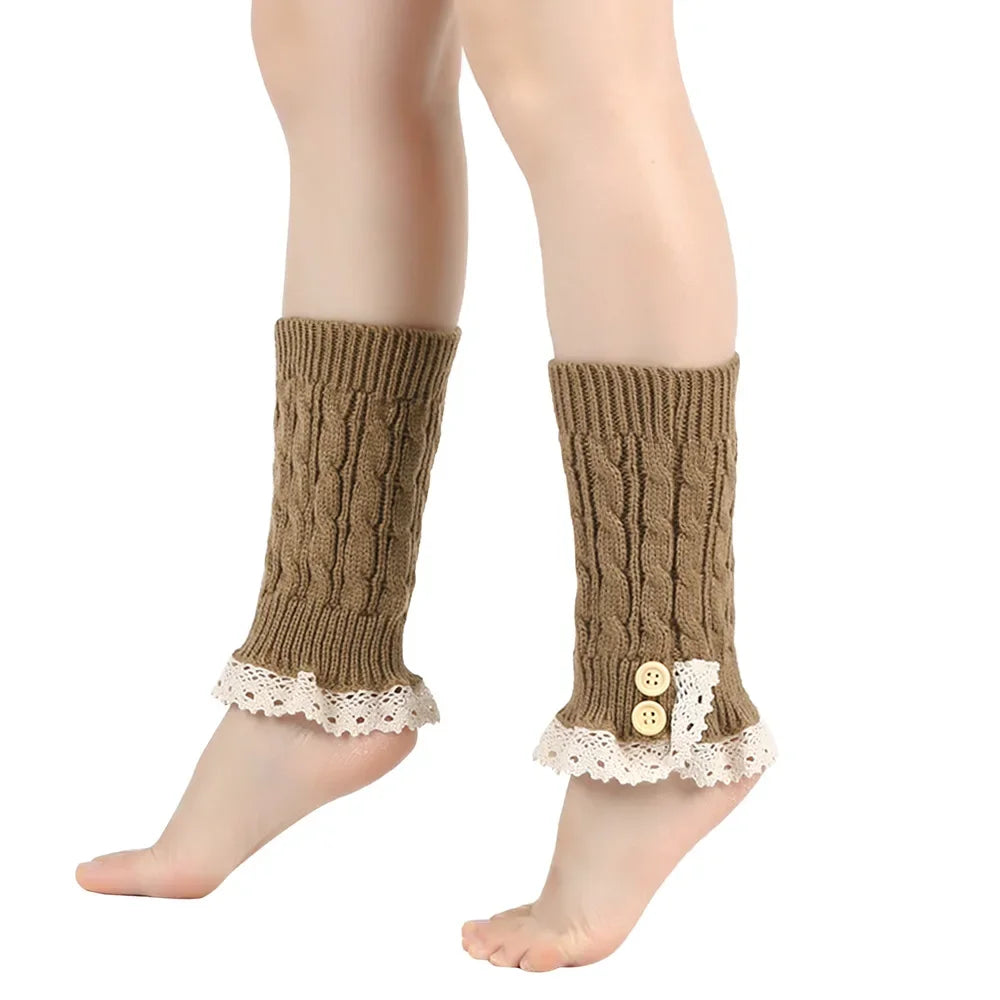 Ankle Warmers Leg Womens Winter Warm Stretch Knitted Slouch Thermal Ladies Thick Cuffs Boot Socks Female Gaiter Lolita Gift