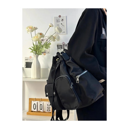 Sweet Cool Nylon Backpack Women's Lightweight Shoulder Crossbody Bag Dual Strap Casual Sle Fashionable Trendy Design Backpacks