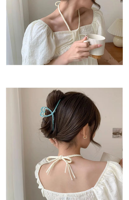 Fashion New Oil drip bow Hair Clips Women Ponytail Clip Jelly Clear Hairclip Girl Hairpin Crab Barrette Headwear Accessories