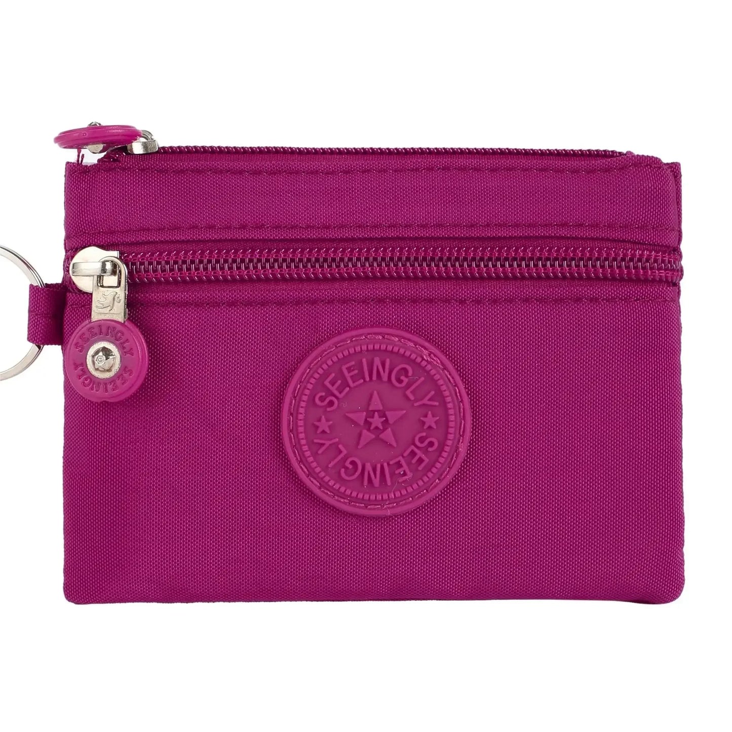 Nylon Solid Color Long Short Bank ID Credit Card Wallet Coin Keys Bags Purse Earphone Storage Bag Purse Pouch Double Zipper