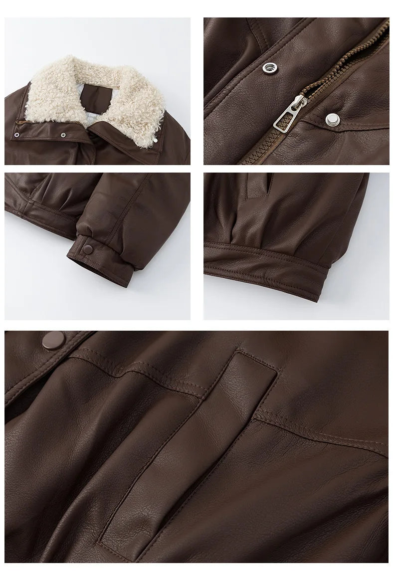 Winter Vintage New Fashion American European Women's Turn-down Collar Long Sleeve Casual Trendy Loose Quilted Coats Female Tops