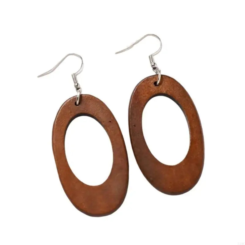 Classical Wooden Earrings For Women Geometric Long Perfect For Adding A Vintage To Fall And Winter Ensembles P9YF