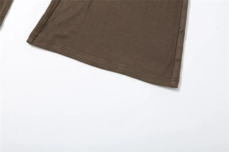 Casual Slim Folds Tie Flower Ruffles Flare Pants Casual Sexy Solid Mid-Waisted Wide Leg Pants Women 2024 Summer Fashion