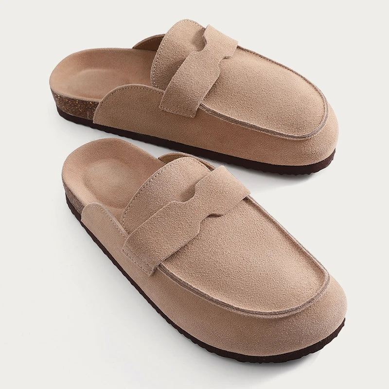 Smile Summer Fashion Women Mules Cork Clogs Slippers New Men Suede Clogs Slippers Outdoor Beach Sandals Nonslip Home Shoes Women