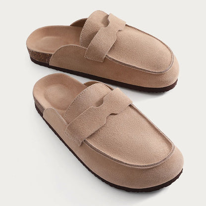 Smile Summer Fashion Women Mules Cork Clogs Slippers New Men Suede Clogs Slippers Outdoor Beach Sandals Nonslip Home Shoes Women