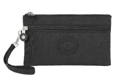 Nylon Solid Color Long Short Bank ID Credit Card Wallet Coin Keys Bags Purse Earphone Storage Bag Purse Pouch Double Zipper