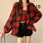 Black Flannel Shirt for Women Long Sleeve Collared Button-Up Tartan Plaid Shirt Jacket  Teen-girl Casual Everyday Outfit